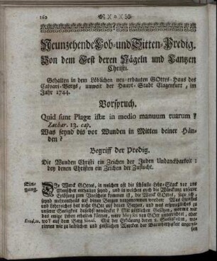 Neunzehende Lob- und Sitten-Predig – Vier und zwanzigste Lob- und Sitten-Predig