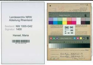 Entnazifizierung Maria Hansel , geb. 05.04.1905 (Schaustellerin)