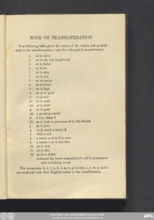 Note On Transliteration