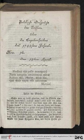 Nro. 16 Den 15ten April