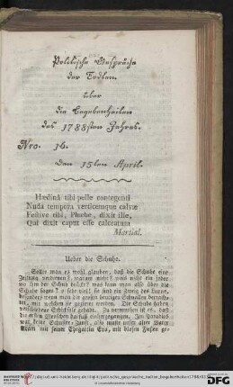 Nro. 16 Den 15ten April