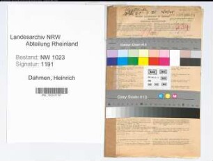 Entnazifizierung Heinrich Dahmen , geb. 06.04.1906 (Verwaltungsangestellter)