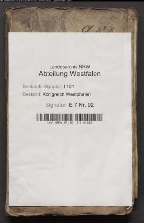 Forstinstruktionen. Provenienz: Oberförsterei Herstelle