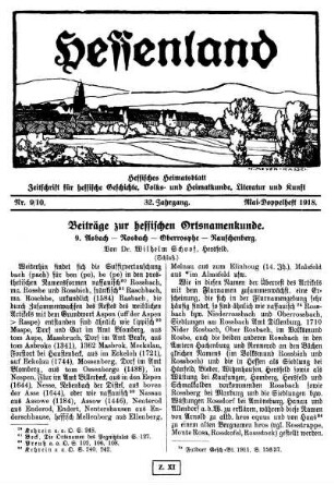 Nr. 9/10, Mai-Doppelheft 1918