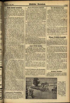 Zweite Ausgabe vom Mittwoch, den 08. Juni 1938.