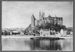 Meißen : Meißen. Burgberg mit Dom und Albrechtsburg. Blick über die Elbe von Osten