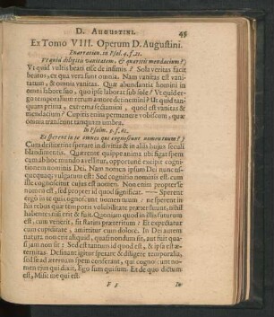 Ex Tomo VIII. Operum D. Augustini.