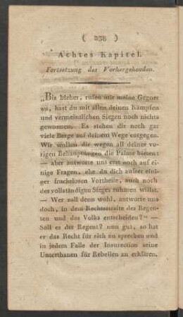 Achtes Kapitel. Fortsetzung des Vorhergehenden