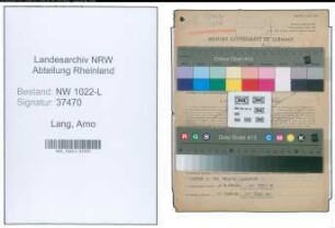 Entnazifizierung Arno Lang , geb. 14.06.1914 (kfm. Angestellter)