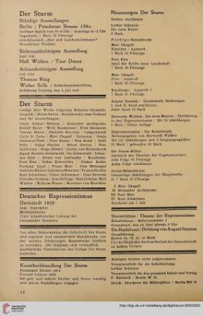 Ständige Ausstellungen / Werke / Deutscher Expressionismus / Kunstbuchhandlung / Neuanzeigen / Sturmbühne