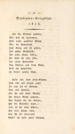 Studenten-Kriegslied. 1813
