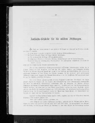 Aufsichts-Behörde für die milden Stiftungen.