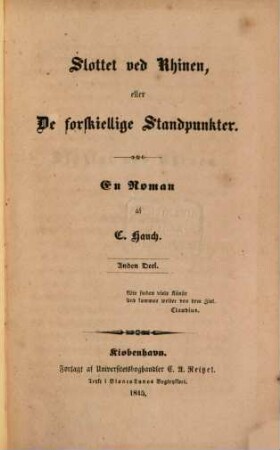 Slottet ved Rhinen eller De forskiellige Standpunkter, 2