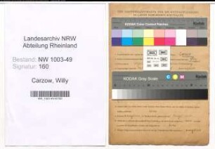 Entnazifizierung Willy Carzow , geb. 28.07.1900 (Kaufm.Angestellter)