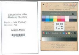 Entnazifizierung Maria Wigger , geb. 18.03.1921 ()