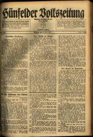 Ausgabe vom Montag, den 02. Mai 1921.