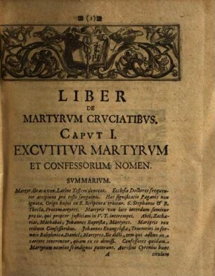 B. Casparis Sagittarii... De martyrum cruciatibus in primitiva ecclesia liber