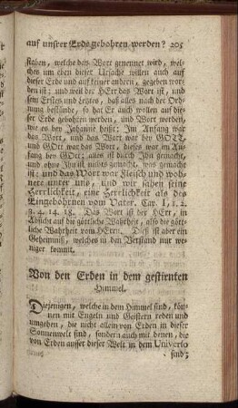 Von den Erden in dem gestirnten Himmel.