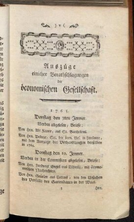 Auszüge einicher Berathschlagungen der öconomischen Gesellschaft