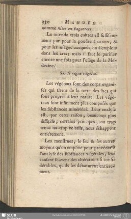 Sur le régne végétal