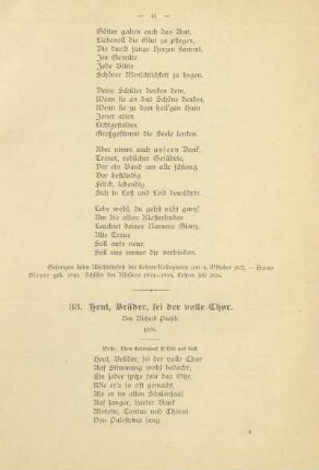 33. Heut, Brüder, sei der volle Chor
