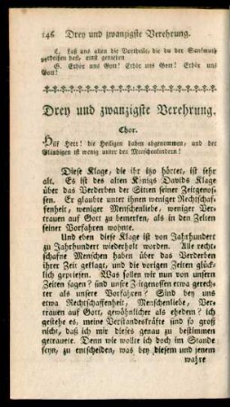 Drey und zwanzigste Verehrung