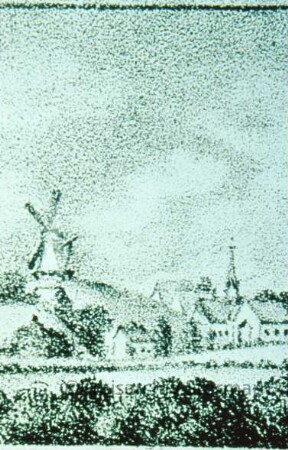 Wolkenwehe: Ortsansicht mit Mühle