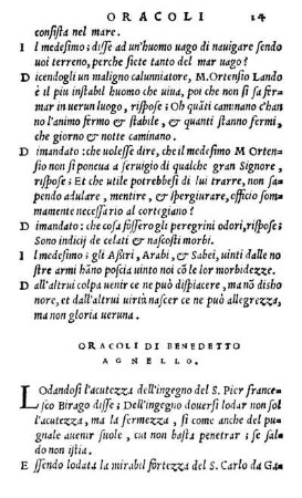 Oracoli Di Benedetto Agnello.