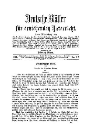 Psychologische Briefe : (Fortsetzung)