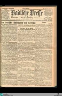 Badische Presse : Generalanzeiger der Residenz Karlsruhe und des Großherzogtums Baden, Sonntagausgabe