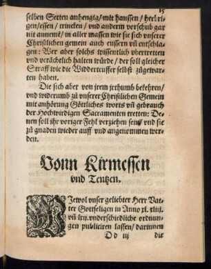 Von Kirmessen und Tentzen.