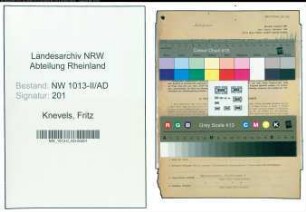 Entnazifizierung Fritz Knevels , geb. 05.07.1899 (Stadtangestellter)