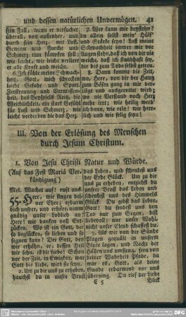 III. Von der Erlösung des Menschen durch Jesum Christum