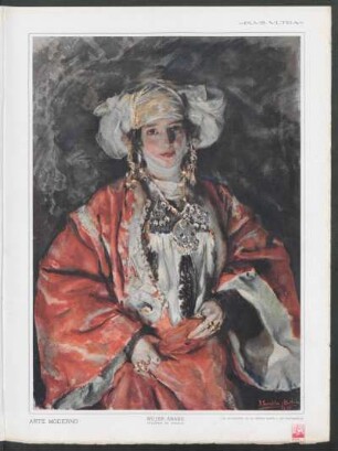 Arte moderno - Mujer árabe : Acuarela de Sorolla, de la galería de la señora María J. de Santamarina