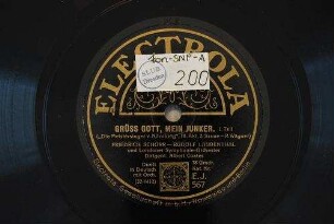 Grüss Gott, mein Junker : I. Teil; ("Die Meistersinger v. Nürnberg", III. Akt, 2. Szene) / (R. Wagner)
