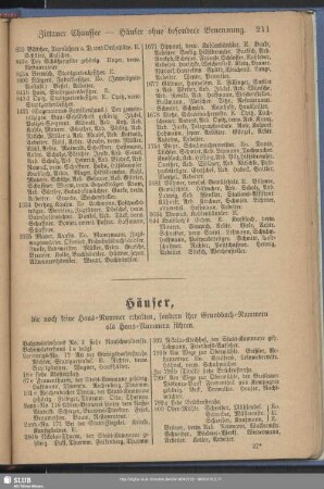 Häuser ohne Benennung