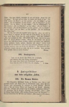 D. Spiegelbilder aus dem religiösen Leben