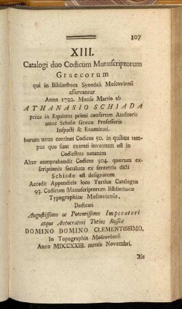 XIII. Catalogi duo Codicum Manuscriptorum Graecorum[...]