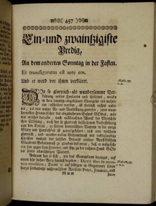 Ein-und zwaintzigiste Predig, An dem anderten Sonntag in der Fasten.