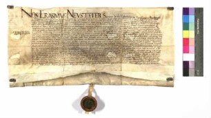Schadlosbrief des Herrn Erasmus Neustetter gen. Stürmer wegen der Propstei zu Comburg