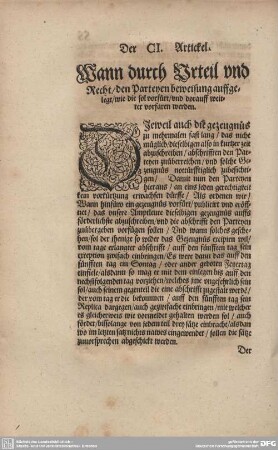 Der CI. Artickel. - Der CIII. Artikel.