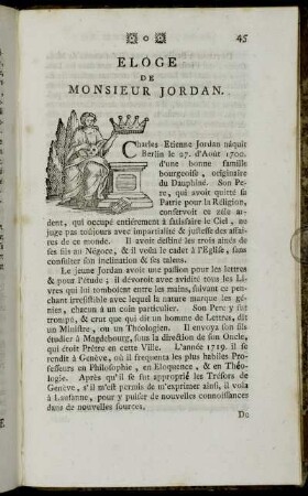 Eloge De Monsieur Jordan.