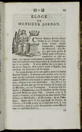 Eloge De Monsieur Jordan.
