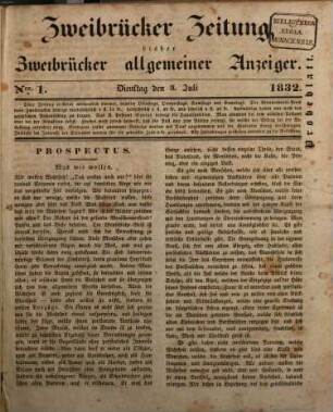 Zweibrücker Zeitung. 1832,7/12