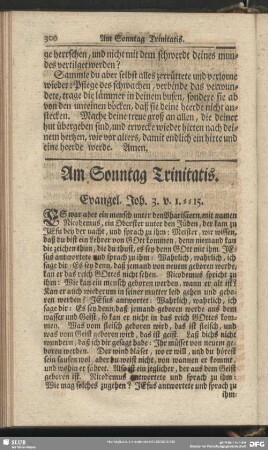 Am Sonntag Trinitatis. Evangel. Joh. 3. v. 1-15