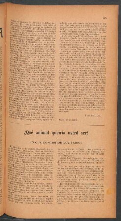 ¿Qué animal querría usted ser? : Lo que contestan los sabios