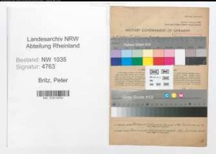 Entnazifizierung Peter Britz , geb. 07.04.1907 (Hauer)