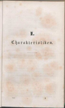 I. Charakteristiken.