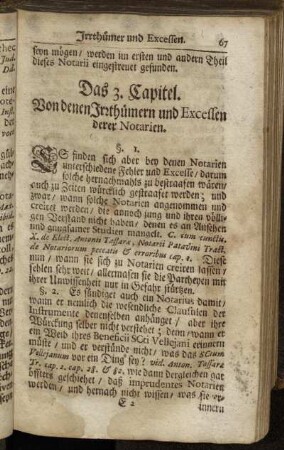 Das 3. Capitel. Von denen Irrthümern und Excessen derer Notarien.