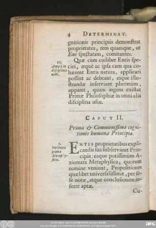 Caput II. Prima &] Communissima cognitionis humanae Principia.